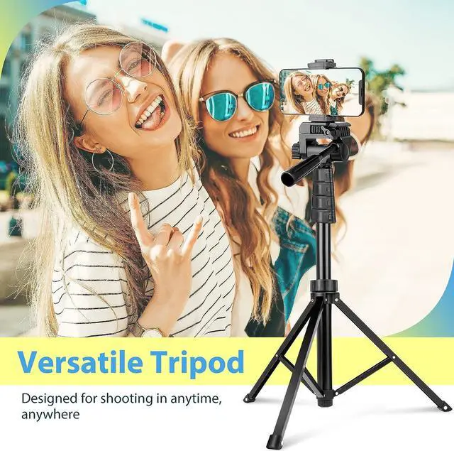Alt view image 6 of 6 - Aureday 67 Phone Tripod, Detachable and Extendable Selfie Stick Tripod for iPhone/Android Smartphone/Camera/GoPro, Portable Cell Phone Tripod with 360-Degree Rotatable Pan Head