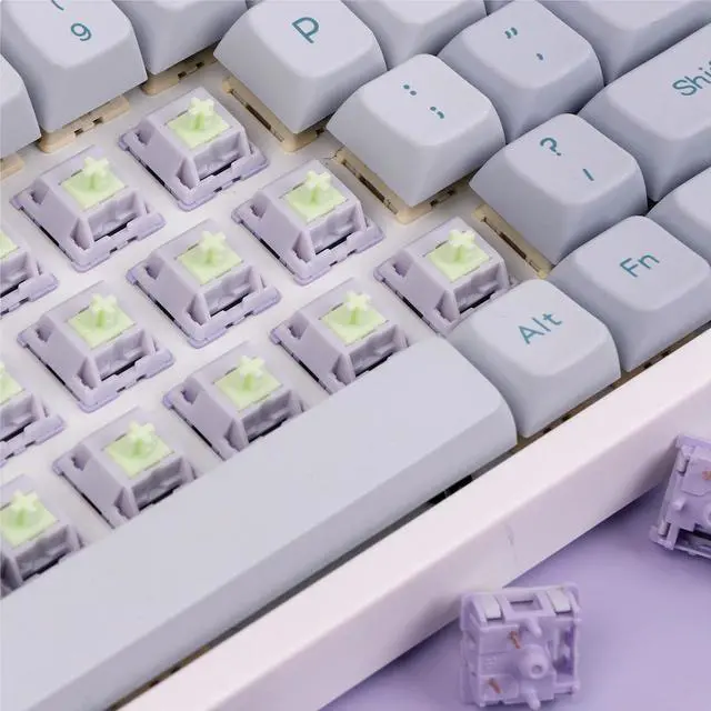 Alt view image 7 of 7 - EPOMAKER Wisteria 39gf Linear Mechanical Keyboard Switches, 5-Pin Pre Lubed Creamy Switch, 30 PCS, with POM PTFE Stem, 20.4mm Spring, Compatible with MX Keycaps for Gaming Keyboard