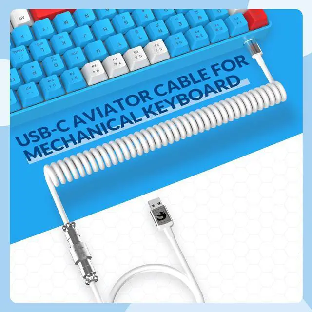 Alt view image 5 of 7 - ZIYOU LANG RK-T8 Wired 65% Mechanical Gaming Keyboard with RGB LED Backlit Anti-ghosting TKL Mini 68 Key Custom Coiled C to A Cable Tactile Blue Switch for PS4 PS5 Xbox PC Mac Gamer(White/Blue/Red)