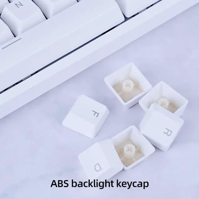 Alt view image 3 of 6 - FE87/104 RGB Mechanical Keyboard, Hot Swappable Gaming Keyboard, Customizable Backlit, Magnet Upper Cover Type-C Wired Keyboard for Mac Windows-White/Brown switch
