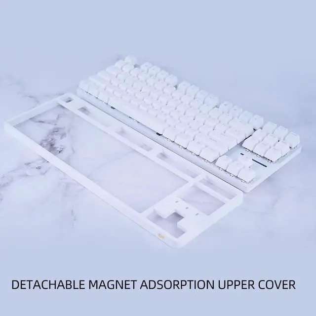 Alt view image 5 of 6 - FE87/104 RGB Mechanical Keyboard, Hot Swappable Gaming Keyboard, Customizable Backlit, Magnet Upper Cover Type-C Wired Keyboard for Mac Windows-White/Brown switch