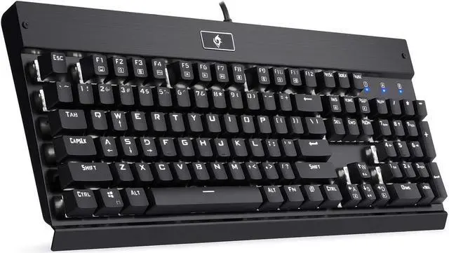Alt view image 8 of 14 - Eagletec KG010 Mechanical Keyboard Wired Ergonomic Brown Switches Equivalent for Office PC Home or Business (Black Keyboard White Backlit)