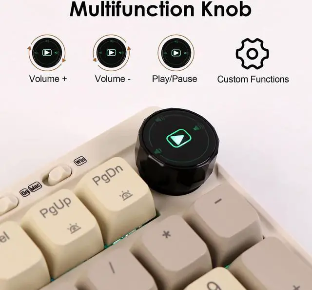 Alt view image 2 of 7 - EPOMAKER RT100 97 Keys Gasket BT5.0/2.4G/USB-C Mechanical Gaming Keyboard with Customizable Display Screen, Knob, Hot Swappable Socket, 5000mAh Battery for Win/Mac(Epomaker Flamingo Switch)