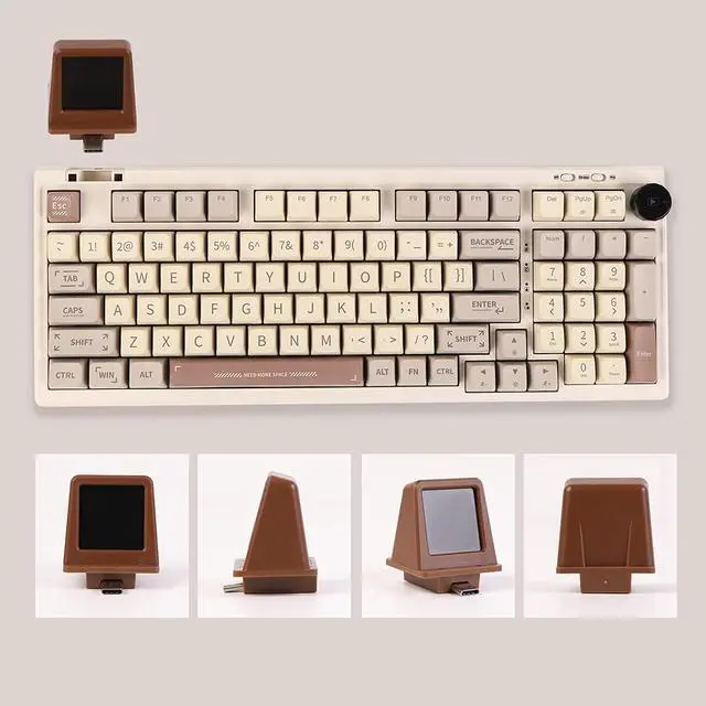 Alt view image 4 of 7 - EPOMAKER RT100 97 Keys Gasket BT5.0/2.4G/USB-C Mechanical Gaming Keyboard with Customizable Display Screen, Knob, Hot Swappable Socket, 5000mAh Battery for Win/Mac(Epomaker Flamingo Switch)