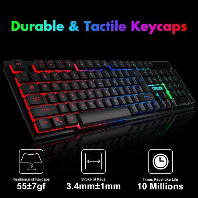 Alt view image 3 of 6 - Gaming Wireless Keyboard and Mouse RGB Backlit Rechargeable Battery Gamer | Mechanical Feel Anti-ghosting with Side Button for PC Computer Laptop Compatible with Windows Mac Ps4/Ps5 Xbox one