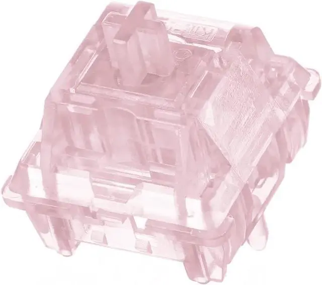 Main image of KiiBoom Linear 38gf Pink Rose Mechanical Keyboard Switch, 5 Pin Keyboard Switch with PC Stem, Translucent PC Housing, 35 Pieces for Gaming DIY Keyboard
