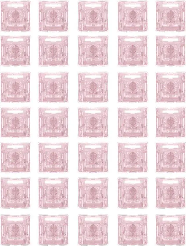 Alt view image 7 of 7 - KiiBoom Linear 38gf Pink Rose Mechanical Keyboard Switch, 5 Pin Keyboard Switch with PC Stem, Translucent PC Housing, 35 Pieces for Gaming DIY Keyboard