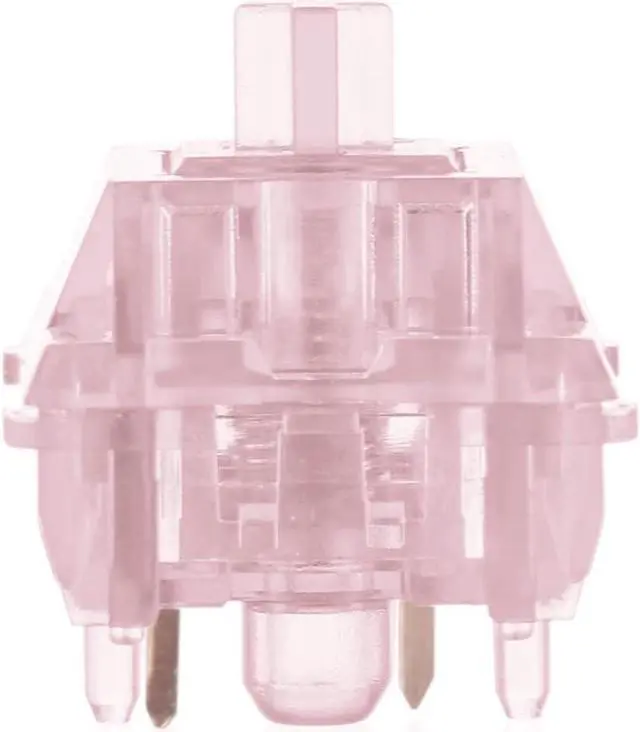 Alt view image 2 of 7 - KiiBoom Linear 38gf Pink Rose Mechanical Keyboard Switch, 5 Pin Keyboard Switch with PC Stem, Translucent PC Housing, 35 Pieces for Gaming DIY Keyboard