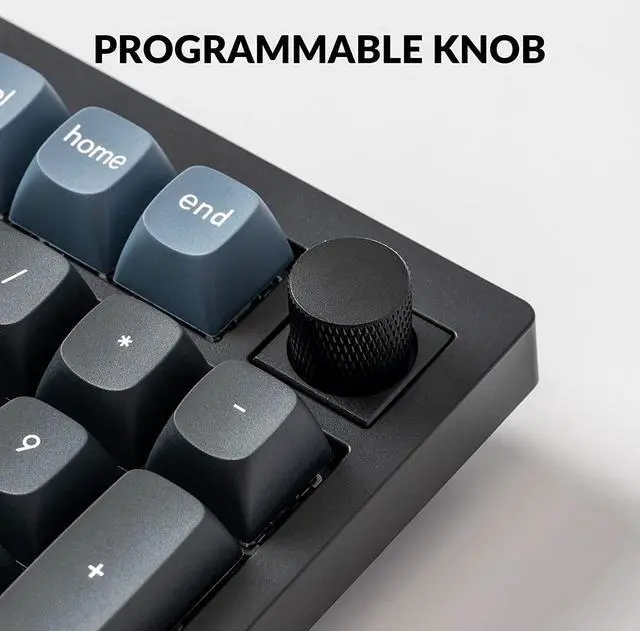 Alt view image 4 of 7 - Keychron V5 Wired Custom Mechanical Keyboard Knob Version, 96% Layout QMK/VIA Programmable with Hot-swappable Keychron K Pro Red Switch Compatible with Mac Windows Linux Black (Non-Transparent)
