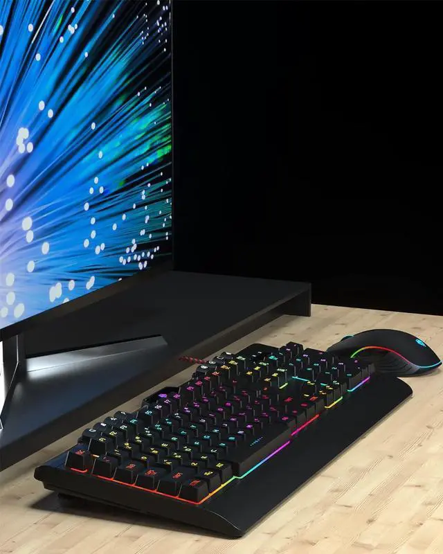 Alt view image 2 of 7 - Wired Gaming Keyboard and Mouse Combo, Backlit Computer Keyboard and RGB Gaming Mouse 7200 DPI for PC/Computer/Laptop