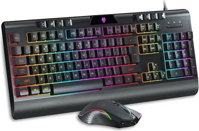 Main image of Wired Gaming Keyboard and Mouse Combo, Backlit Computer Keyboard and RGB Gaming Mouse 7200 DPI for PC/Computer/Laptop