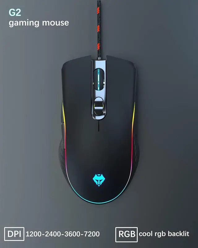 Alt view image 5 of 7 - Wired Gaming Keyboard and Mouse Combo, Backlit Computer Keyboard and RGB Gaming Mouse 7200 DPI for PC/Computer/Laptop