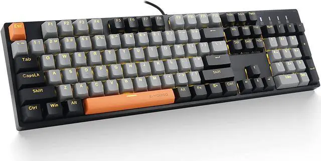 Main image of E-YOOSO Z-14 Mechanical Gaming Keyboard 104 Key, Red Switch Full-Size Computer Keyboards, Solid Yellow Backlit Mechanical Keyboard for PC Gamer, Black