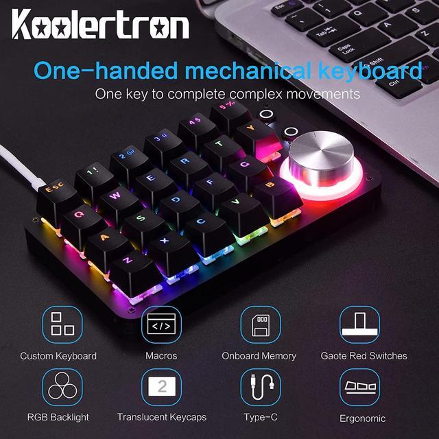Koolertron 45-key One-Hand Programmable Macro Mechanical Keyboard  Mechanical Gaming Keyboard with Portable, RGB Backlight, 4-Layer  Configuration