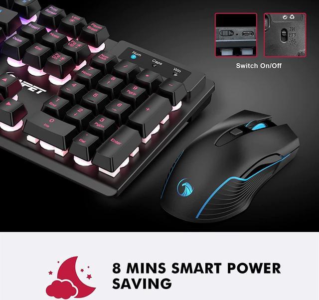 S21 Wireless Gaming Keyboard and Mouse Combo RGB Backlit Quiet