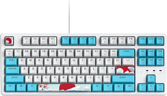 Alt view image 7 of 7 - 75 Percent Mechanical Keyboard, 87 Keys RGB Backlit Gaming Keyboard, TKL Compact Wired Keyboard with Red Switches for Windows Laptop PC PS4 PS5 Xbox Gamer (87 Sea/Red Switch)