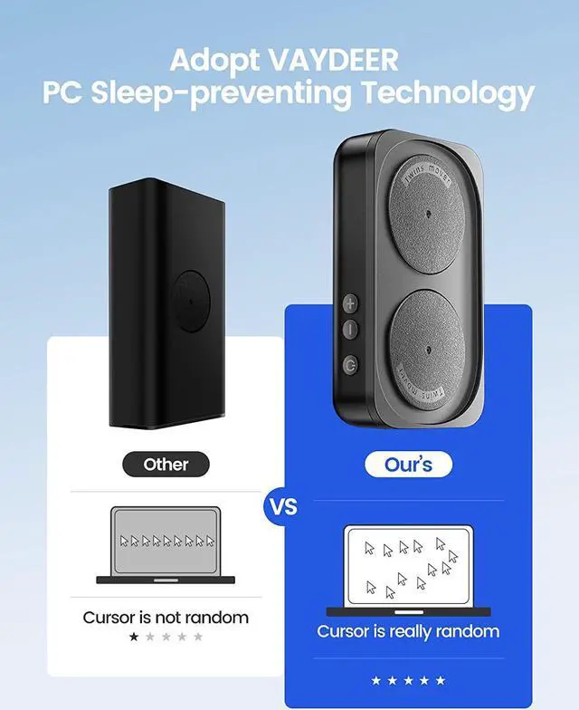 Alt view image 4 of 7 - Undetectable Mouse Jiggler Mouse Mover Jigger Device with LED Screen Interval Time Adjustable for Working from Home Thinking/Taking Notes when Working Keeps PC Live to Improve Office Efficiency