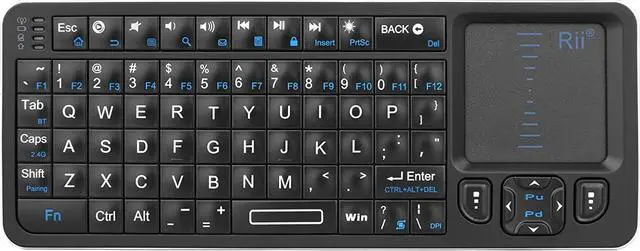 Main image of Rii K06 Mini Bluetooth Keyboard,Backlit 2.4GHz Wireless Keyboard with IR Learning, Portable Lightweight with Touchpad Compatible with Android TV Box/Mac/Windows/HTPC/IPTV (2.4G and Bluetooth)