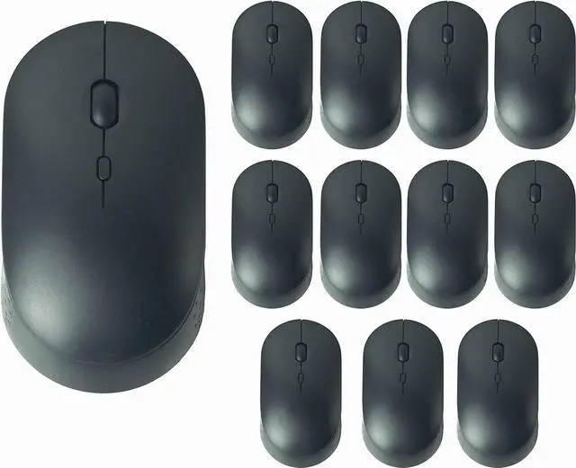 Main image of YUMQUA 12 Pack Wireless Mouse Bulk, Slim 2.4G 3 Levels DPI Optical Silent Cordless Computer Mouse for Laptop Chromebook PC Windows MacBook, Black