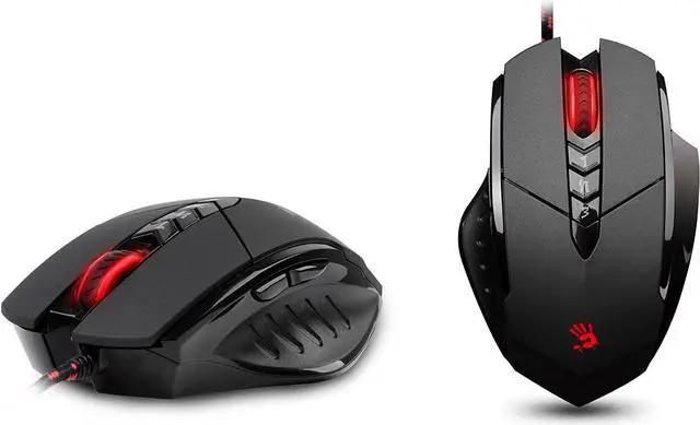Alt view image 2 of 5 - Bloody V7 Ergonomic Claw Grip Gaming Mouse with Rubberized Black Coating - Macros/Scripting/Automation - 8 Programmable Buttons - 3200 DPI