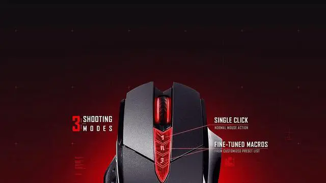 Alt view image 3 of 5 - Bloody V7 Ergonomic Claw Grip Gaming Mouse with Rubberized Black Coating - Macros/Scripting/Automation - 8 Programmable Buttons - 3200 DPI