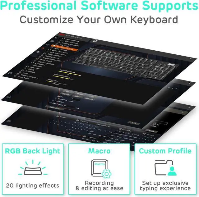 Alt view image 7 of 7 - RK ROYAL KLUDGE RK96 RGB Limited Ed, 90% 96 Keys Wireless Triple Mode BT5.0/2.4G/USB-C Hot Swappable Mechanical Keyboard w/Wrist Rest, Software Support & Massive Battery, RK Yellow Switch