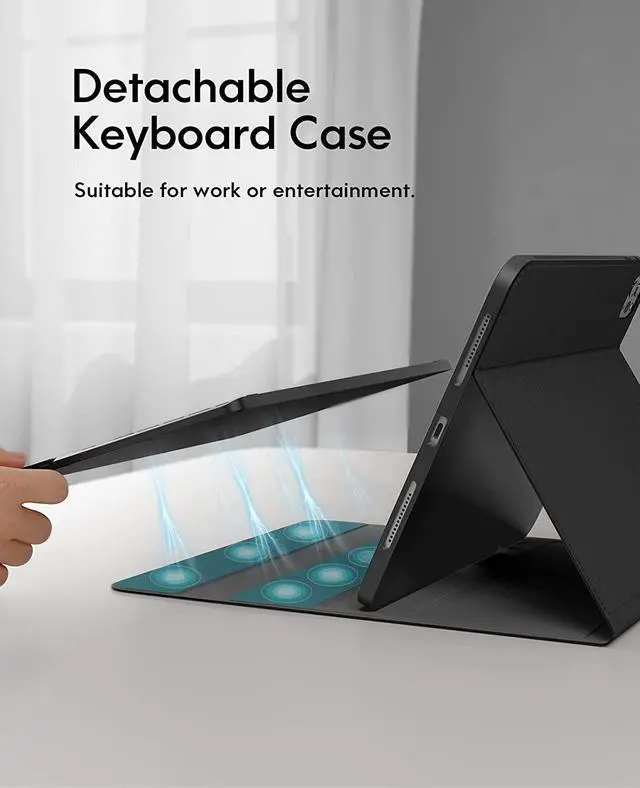 Alt view image 7 of 7 - For iPad Air 11 Inch Case with Keyboard (M2, 2024), 7-Color Backlight, Touchpad and Pencil Holder, 2 Bluetooth Channels, for iPad Pro 11(4th/3rd/2nd/1st Gen) iPad Air 5th & 4th Gen,Black