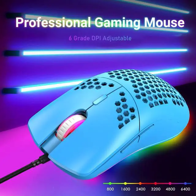 Alt view image 5 of 7 - 60% Mechanical Gaming Keyboard and Mouse Combo RGB Backlight Ergonomic Anti-ghosting 68 Keys 6402DPI Silent Honeycomb Mice Type-C Wired for Computer Mac Gamer