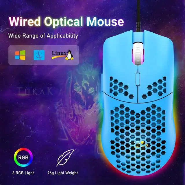 Alt view image 6 of 7 - 60% Mechanical Gaming Keyboard and Mouse Combo RGB Backlight Ergonomic Anti-ghosting 68 Keys 6402DPI Silent Honeycomb Mice Type-C Wired for Computer Mac Gamer