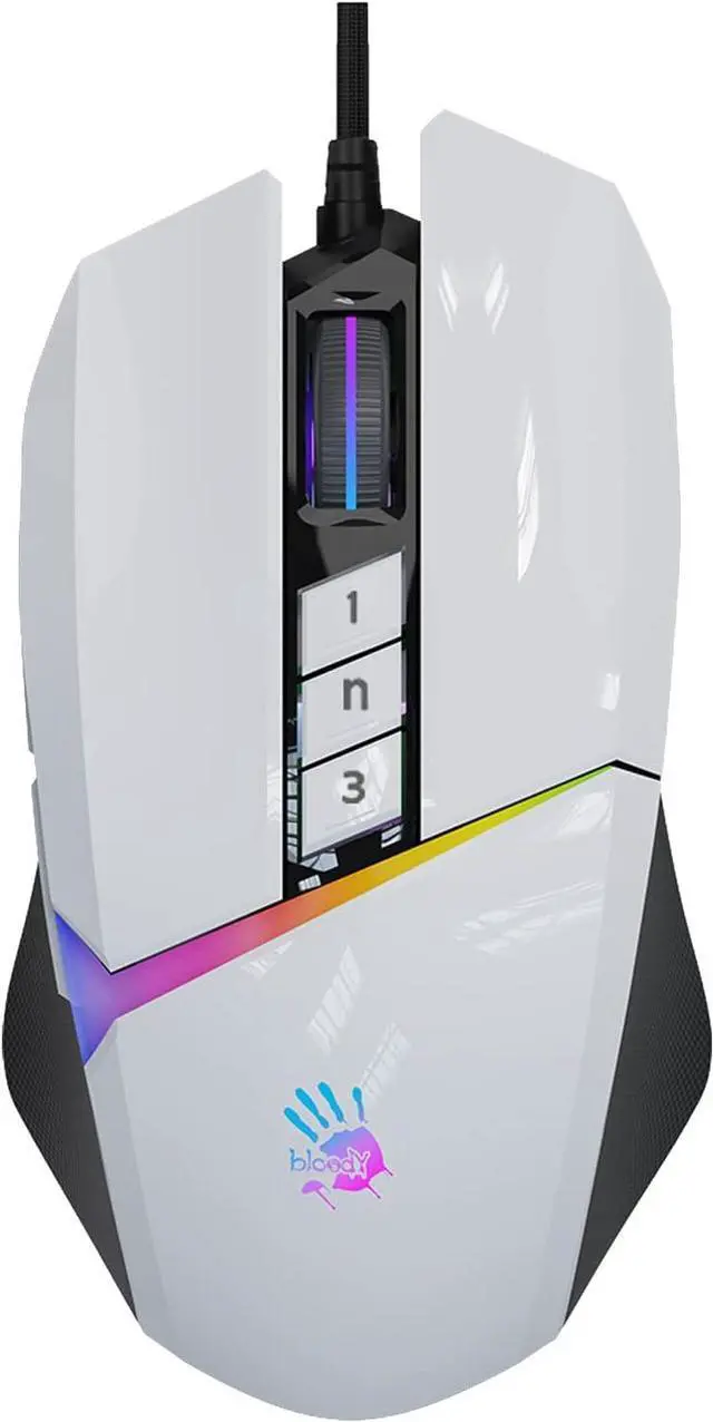 Main image of Bloody W60Max Wired RGB FPS Gaming Mouse, 10000 CPI, All Buttons Programmable, 2000Hz Report Rate, 250 IPS, 4M Onboard Memory (Pandawhite)
