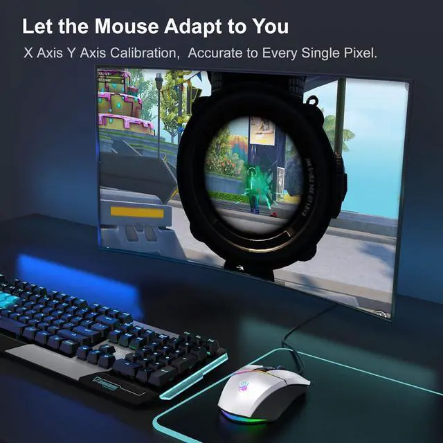 Alt view image 7 of 7 - Bloody W60Max Wired RGB FPS Gaming Mouse, 10000 CPI, All Buttons Programmable, 2000Hz Report Rate, 250 IPS, 4M Onboard Memory (Pandawhite)