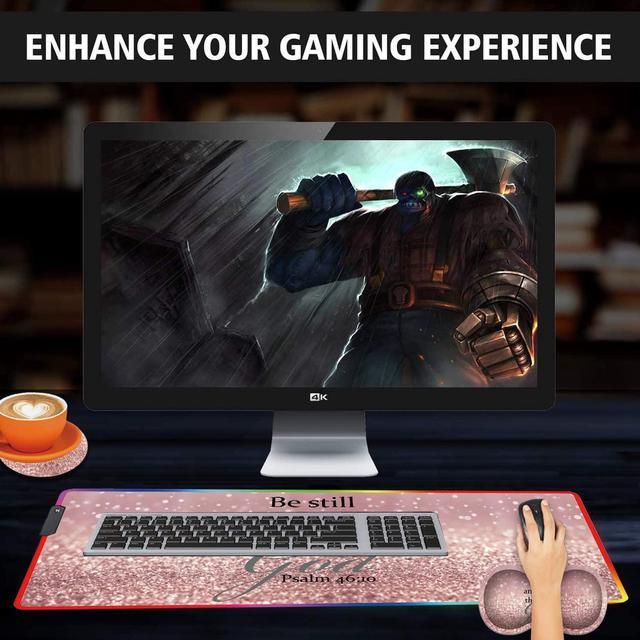 RGB Mouse Pad with Wrist Rest, Jelly Comb LED Gaming Mouse Pad with Memory  Foam Wrist Support, Pain Relief Mousepad with Non-Slip Rubber Base 