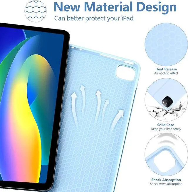 Alt view image 4 of 7 - besky for iPad Air 13 Inch (M4/M3/M2) & Pro 12.9 Case with Keyboard | Wireless Detachable Keyboard with Pencil Holder, Auto Sleep/Wake, Compatible with iPad Pro 12.9 5th/6th Gen & Air13, Blue