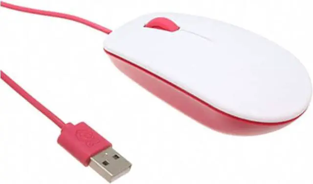 Alt view image 3 of 5 - Official Raspberry Pi Keyboard and Mouse Combo + a Logo Sticker (White/Red)