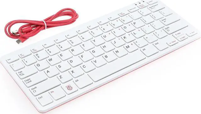 Alt view image 2 of 5 - Official Raspberry Pi Keyboard and Mouse Combo + a Logo Sticker (White/Red)