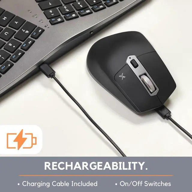 Alt view image 6 of 7 - X9 Wireless Ergonomic Keyboard and Mouse Combo - 2.4G+BT Optimized for Comfort - Bluetooth Ergonomic Split Keyboard with Wrist Rest and 6 Button Ergo Mouse - Rechargeable Wireless Mouse Keyboard Combo