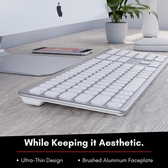 Alt view image 4 of 7 - Macally Premium Wireless Bluetooth Keyboard for Mac, iMac, MacBook, Mac Pro - Compatible Apple Wireless Keyboard for Mac Mini, MacBook Pro/Air Laptop - Rechargeable Full-Size Wireless Mac Keyboard