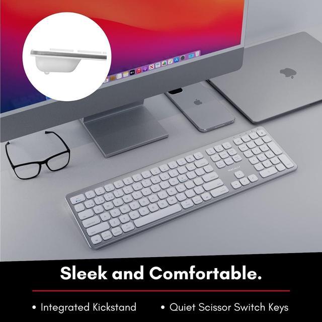 Alt view image 7 of 7 - Macally Premium Wireless Bluetooth Keyboard for Mac, iMac, MacBook, Mac Pro - Compatible Apple Wireless Keyboard for Mac Mini, MacBook Pro/Air Laptop - Rechargeable Full-Size Wireless Mac Keyboard