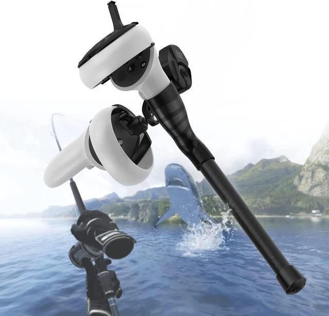 AMVR VR Fishing Accessories for Real VR Fishing Games, VR Fishing Rod and  Reel Combo Accessories Compatible with Meta Quest 2 Accessories 