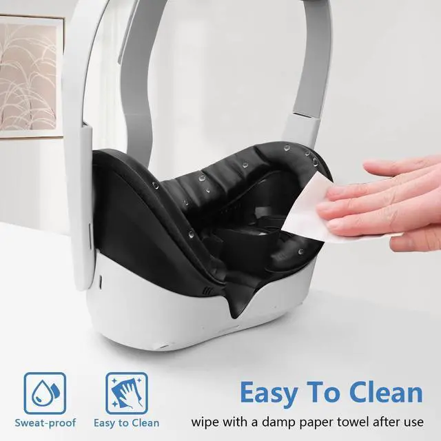 Alt view image 6 of 7 - AMVR Face Cover for Pico 4, Resilient Vent Leather Face Pad Replacement Soft Facial Cushion Interface Bracket Set Washable Lightproof Comfortable VR Accessories for Pico 4 HeadsetBlack, 3-in-1