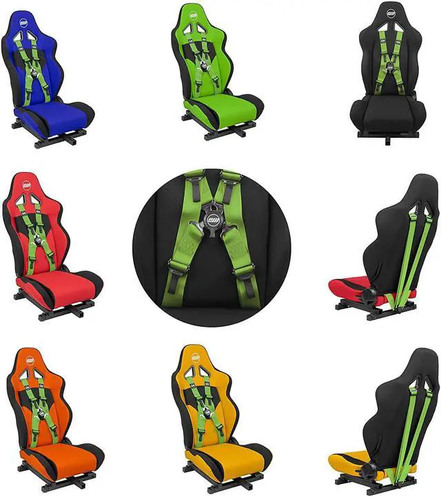 Alt view image 7 of 7 - OpenWheeler Racing and Flight Simulation Cockpit Four Point Harness. Virtual Reality add-on. Green