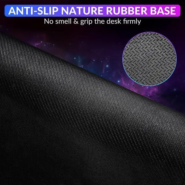 Alt view image 7 of 7 - RGB Mouse Pad with Wrist Rest Support 12 x 10 inch Extra Large Ergonomic Gaming Mouse Pad with 10 LED Lighting Modes Non-Slip Rubber Base Lycra Fabric for Laptop Computer PC Gaming & Office
