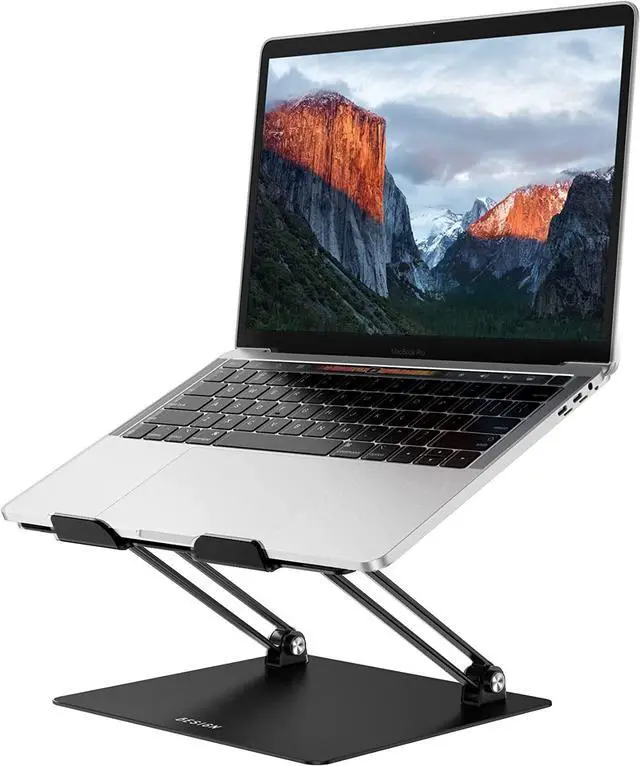 Alt view image 2 of 7 - LS10 Aluminum Laptop Stand Ergonomic Adjustable Notebook Stand Computer Holder Compatible with Air Pro  HP  More 10-14 Laptops Black
