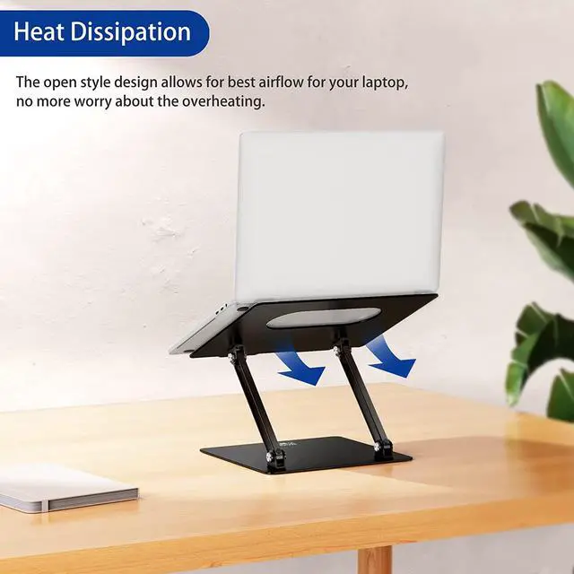 Alt view image 5 of 7 - LS10 Aluminum Laptop Stand Ergonomic Adjustable Notebook Stand Computer Holder Compatible with Air Pro  HP  More 10-14 Laptops Black