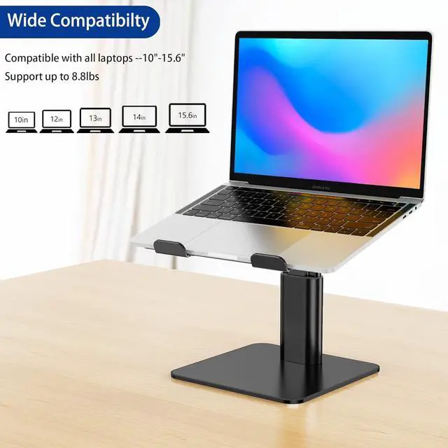 Alt view image 3 of 7 - Vertical Laptop Stand Holder Arch Gravity Auto Locking Holder Storage Dock Space Saving for Desk Organizer Fits All MacBook/iPad/Dell/Chromebook Dual Laptop Stand (Up to 17.3 inches)