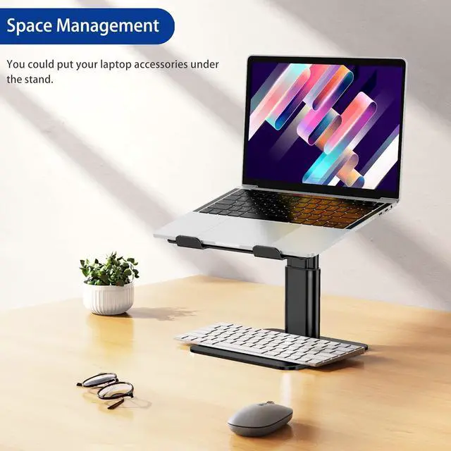 Alt view image 6 of 7 - Vertical Laptop Stand Holder Arch Gravity Auto Locking Holder Storage Dock Space Saving for Desk Organizer Fits All MacBook/iPad/Dell/Chromebook Dual Laptop Stand (Up to 17.3 inches)