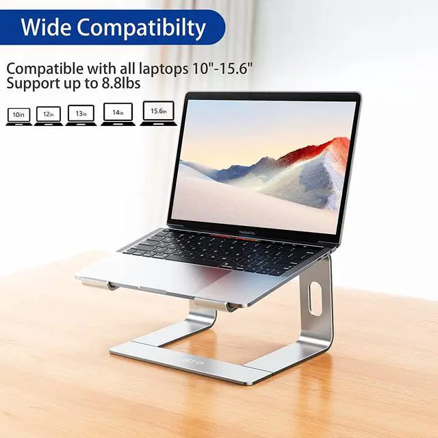Alt view image 3 of 7 - BESIGN LS03 Aluminum Laptop Stand, Ergonomic Detachable Computer Stand, Riser Holder Notebook Stand Compatible with Air, Pro, Dell, HP, Lenovo More 10-15.6" Laptops, Silver