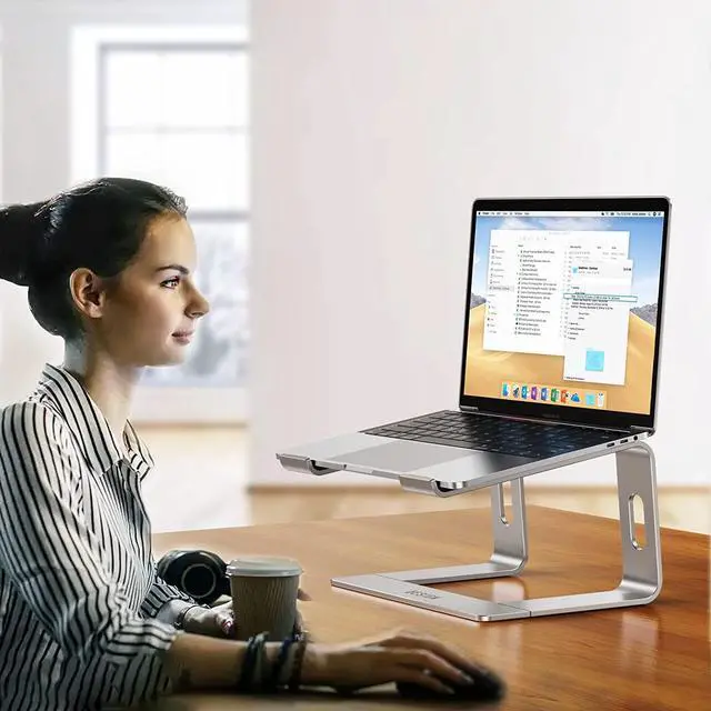 Alt view image 7 of 7 - BESIGN LS03 Aluminum Laptop Stand, Ergonomic Detachable Computer Stand, Riser Holder Notebook Stand Compatible with Air, Pro, Dell, HP, Lenovo More 10-15.6" Laptops, Silver