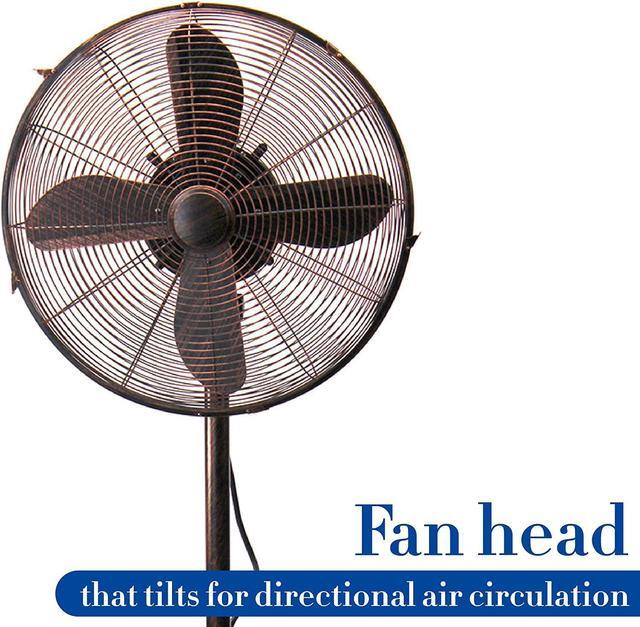 Alt view image 7 of 7 - Designer Aire Oscillating Indoor/Outdoor Standing Floor Fan for Cooling Your Area Fast - 3-Speeds, Adjustable 40-51 Inches in Height, Fits Your Home Decor