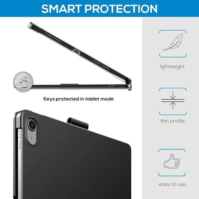 Alt view image 6 of 7 - Touch iPad 10th Generation Case with Keyboard (10.9", 2022), Multi-Touch Trackpad, 10 Color Backlight, 360° Rotatable, Thin & Light for Apple iPad 10th Gen 10.9